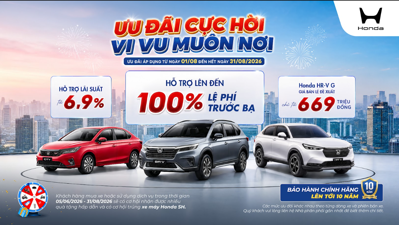 Chương trình khuyến mại ô tô tháng 8/2026 - ƯU ĐÃI CỰC HỜI – VI VU MUÔN NƠI