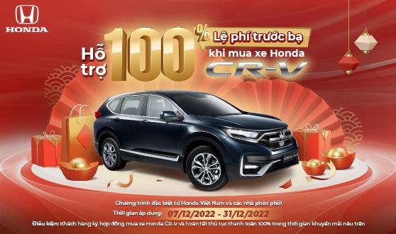 Hỗ Trợ 100% Lệ Phí Trước Bạ Khi Mua Xe Honda CR-V Từ 07/12/2022 Đến Hết 31/12/2022