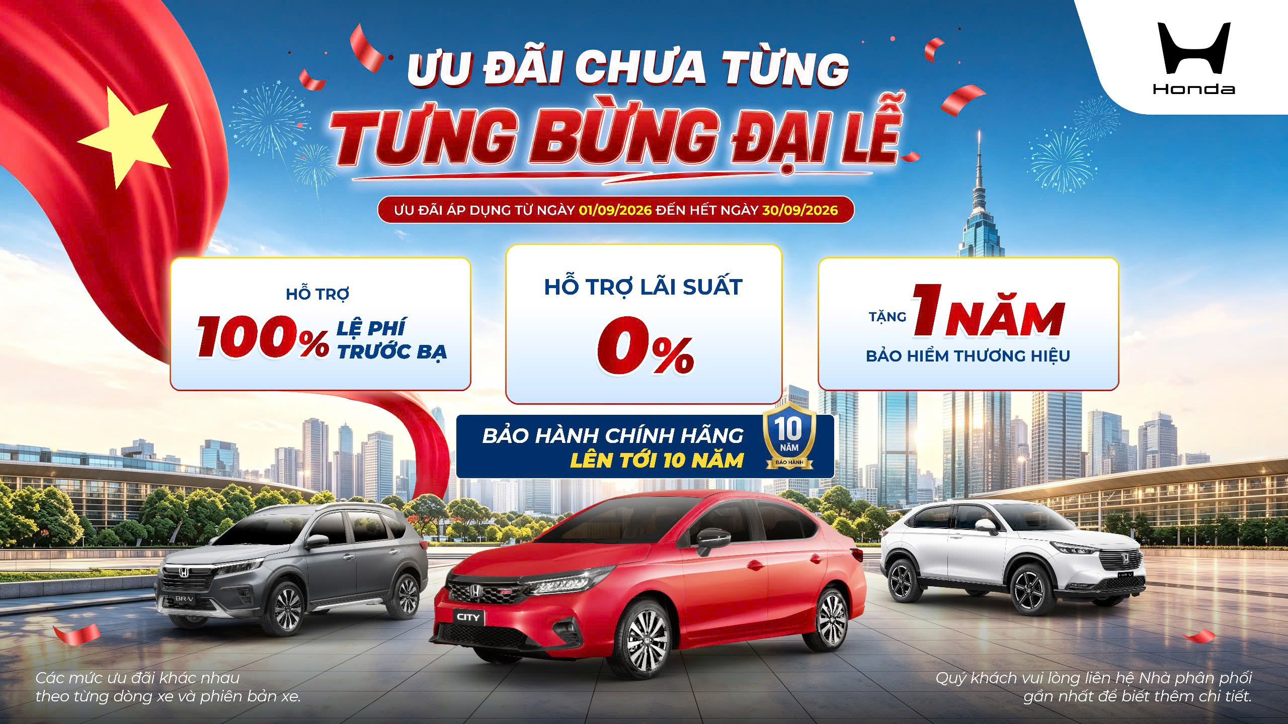 Chương trình khuyến mại ô tô tháng 9 năm 2026 - ƯU ĐÃI CHƯA TỪNG - TƯNG BỪNG ĐẠI LỄ
