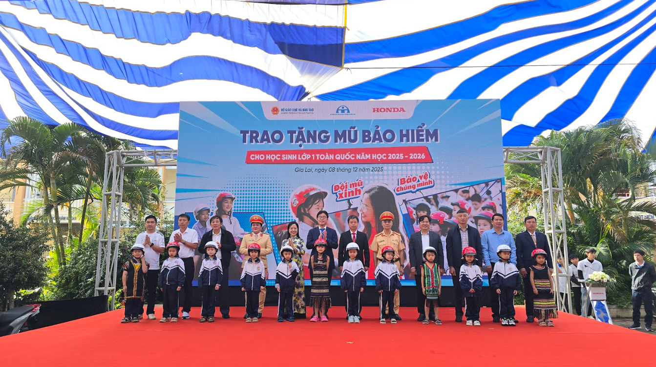 Honda Việt Nam phát động Chương trình  Trao tặng mũ bảo hiểm cho học sinh lớp Một khu vực Tây Nguyên  năm học 2025 – 2026  “Đội mũ xinh bảo vệ chúng mình”