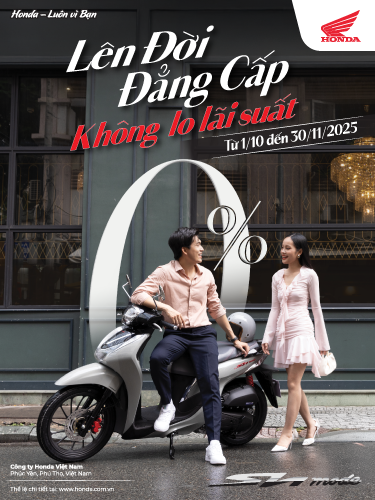 Honda Việt Nam tri ân khách hàng với ưu đãi hấp dẫn trong chương trình khuyến mại khủng dành cho dòng xe Sh mode – “Lên đời đẳng cấp – Không lo lãi suất”